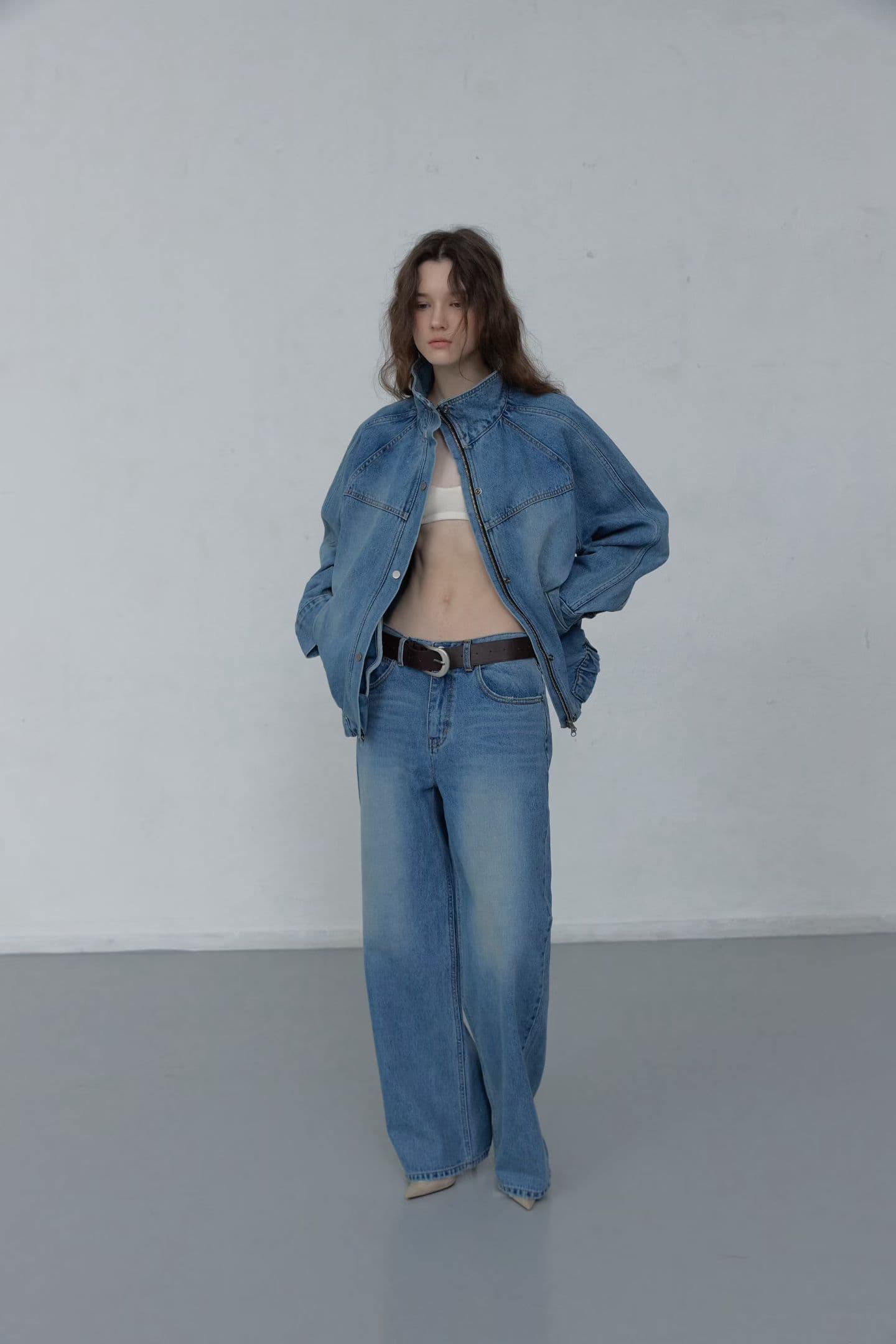 [FOUNDATION] Rough Denim Two-Way Blouson Jumper 4