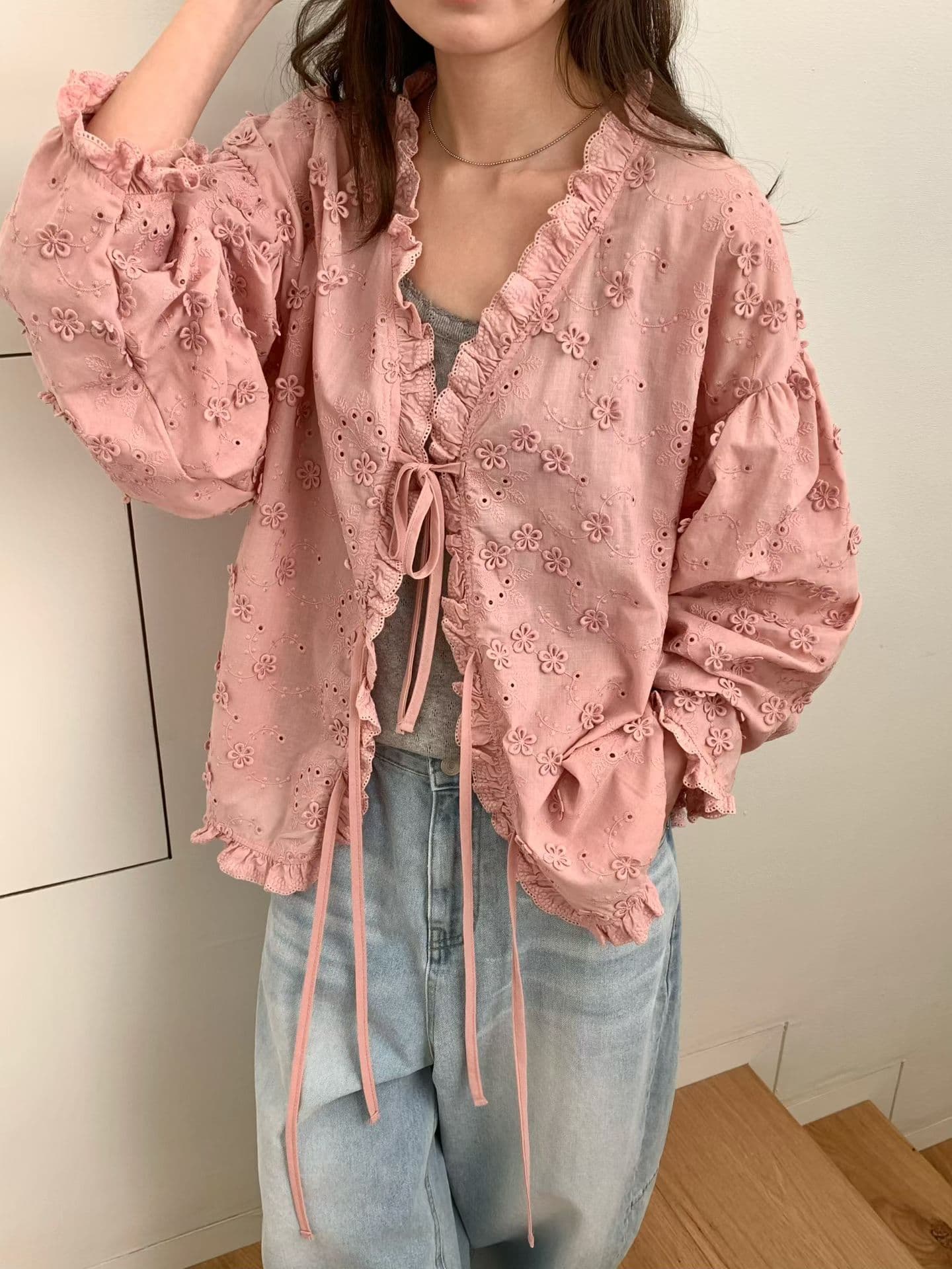 [VENTI] Ribbon Lace Cardigan 6