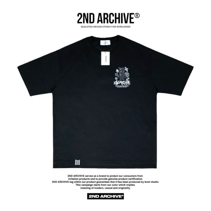 [2ND ARCHIVE] Black Cross Bear Short Sleeve T-Shirt 5
