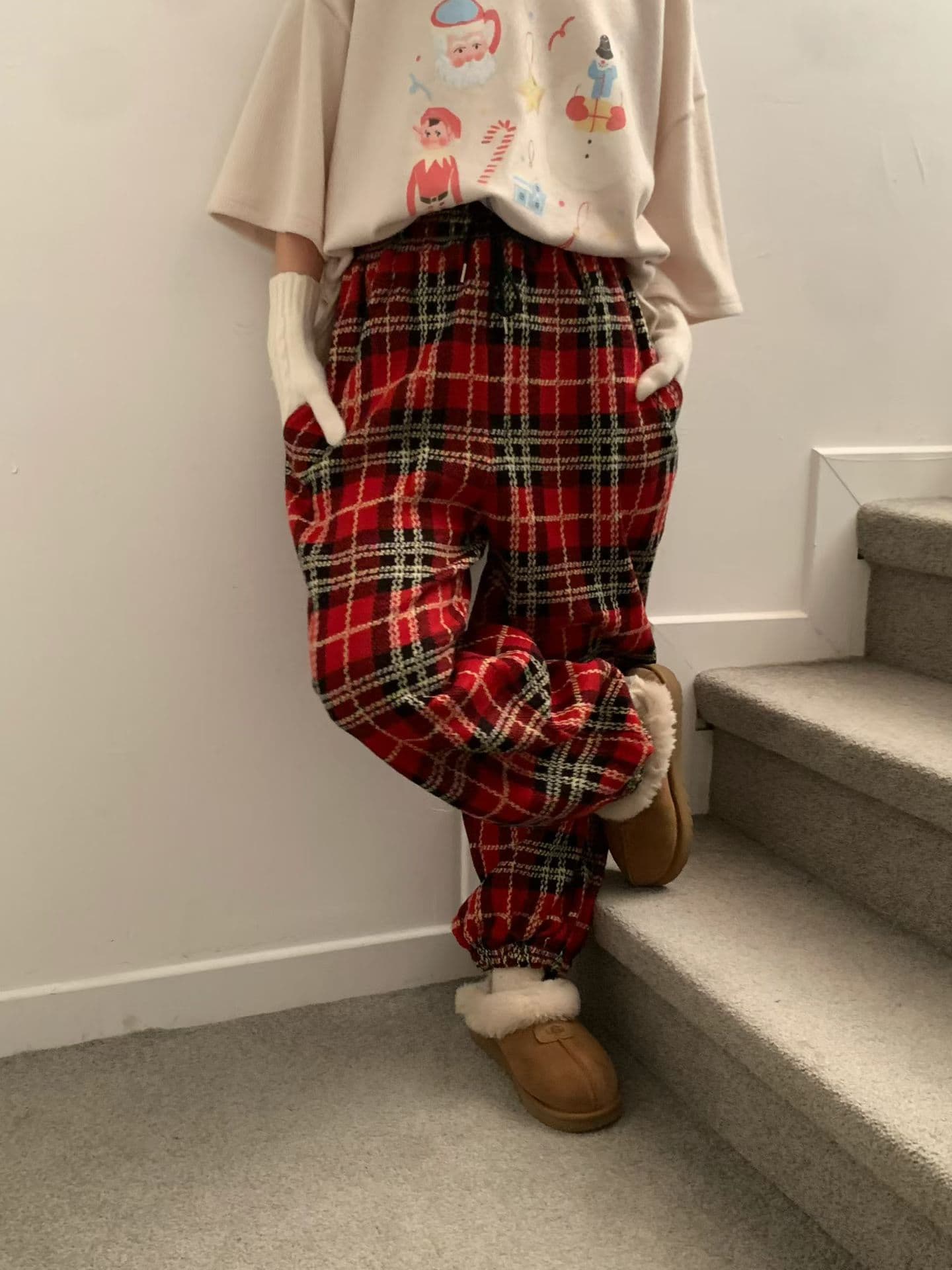 [VENTI] Pie Check Jogger Pants 6