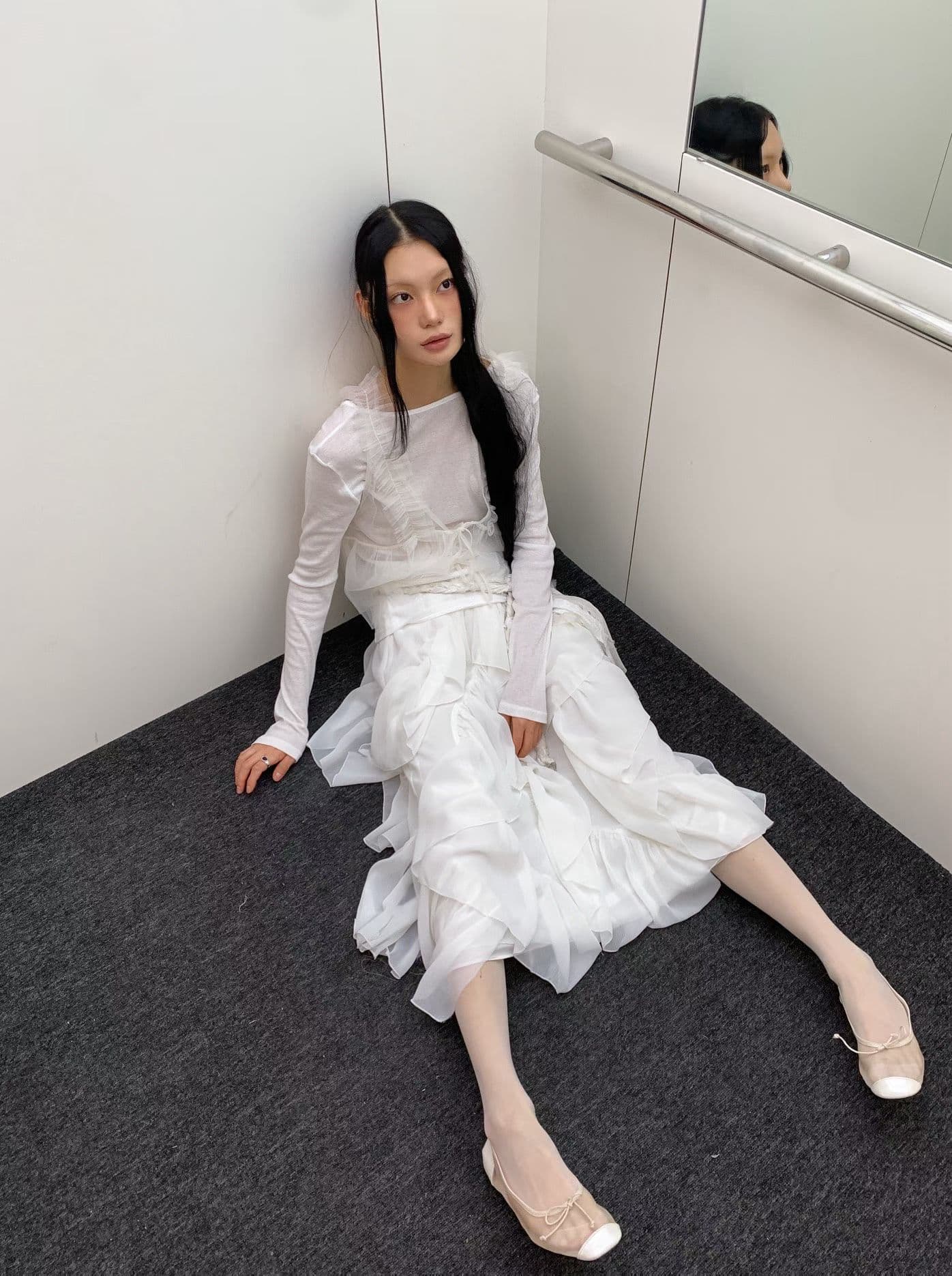 [FOUNDATION] Mongju Tiered Frill Banded Skirt 8