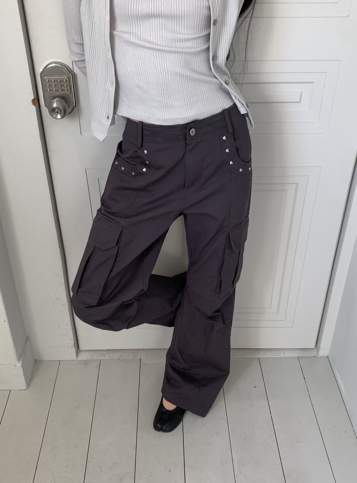 [FOUNDATION] Peace Studded Washed Cargo Pants 6