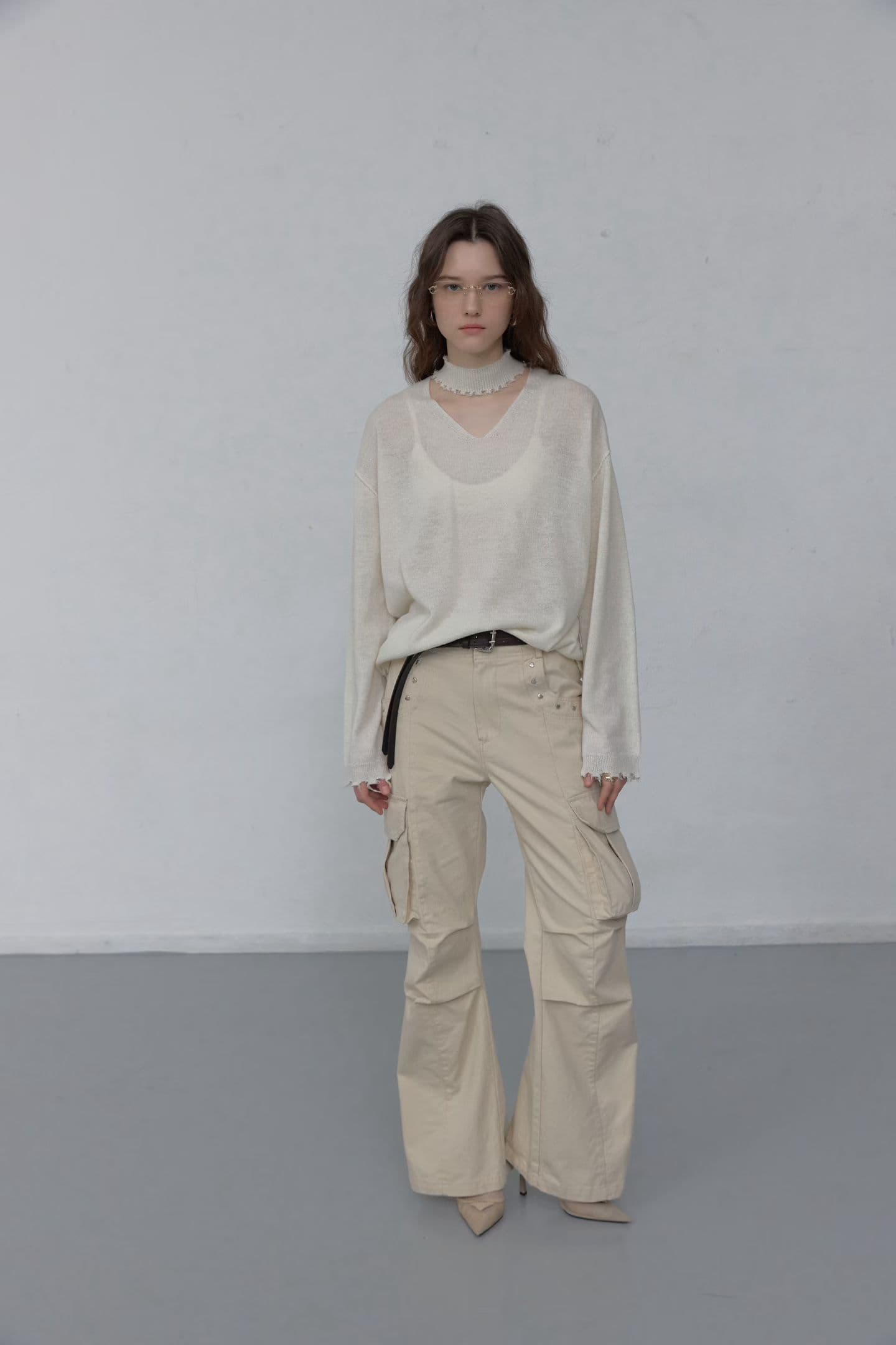 [FOUNDATION] Peace Studded Washed Cargo Pants 2