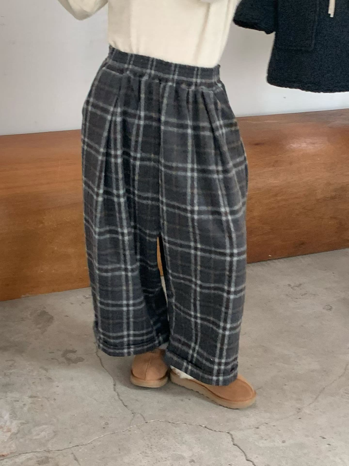 [VENTI] Taupe Checked Pants 8