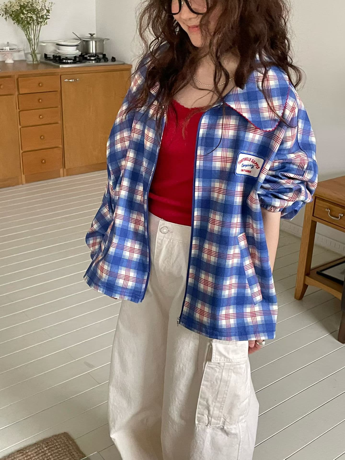 [VENTI] Crew Checked Jacket 5