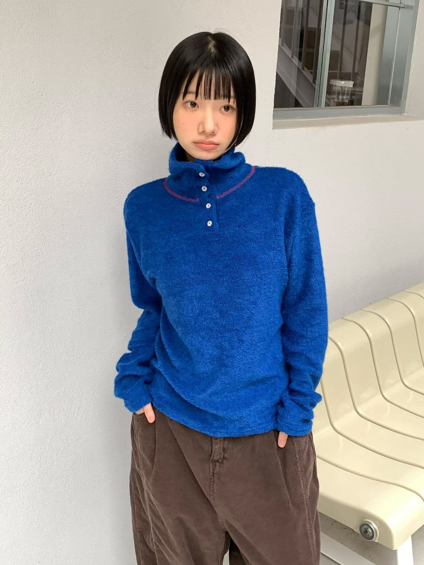 [VENTI] Buttoned Turtleneck T-Shirt 3