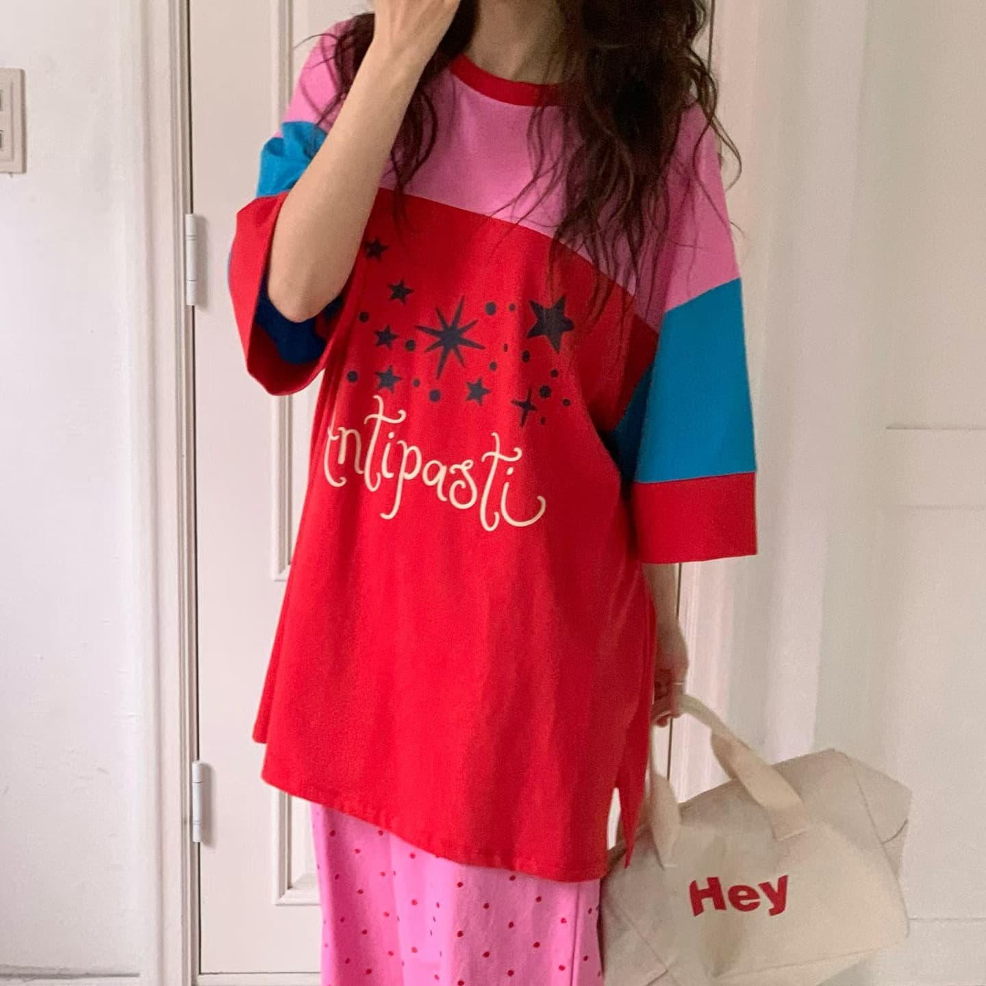 [VENTI] Twinkle Color-Block Short Sleeve T-Shirt 1