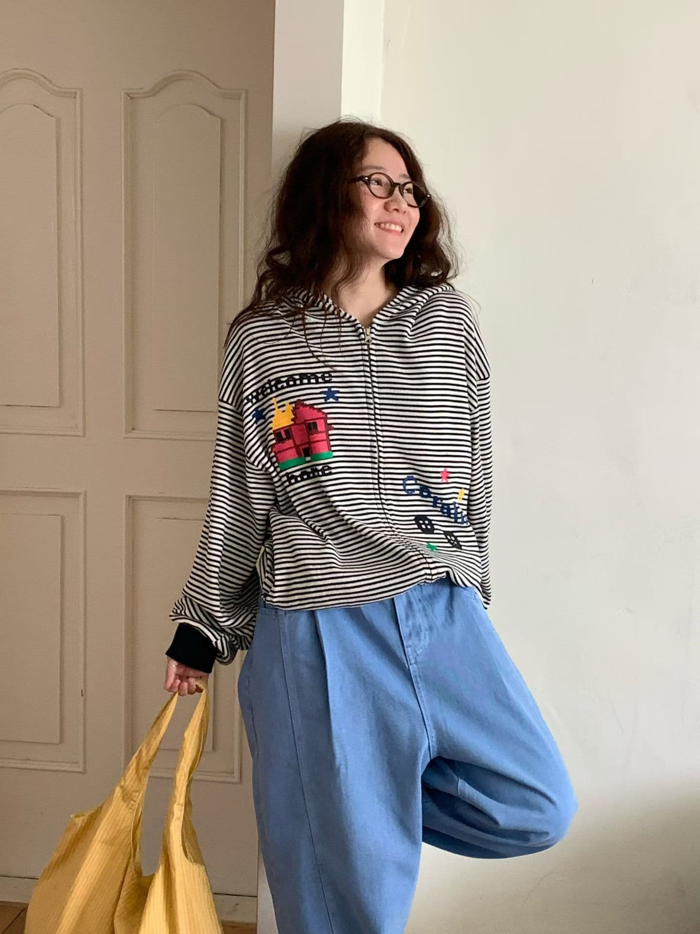 [VENTI] Single Patch Striped Cardigan 9