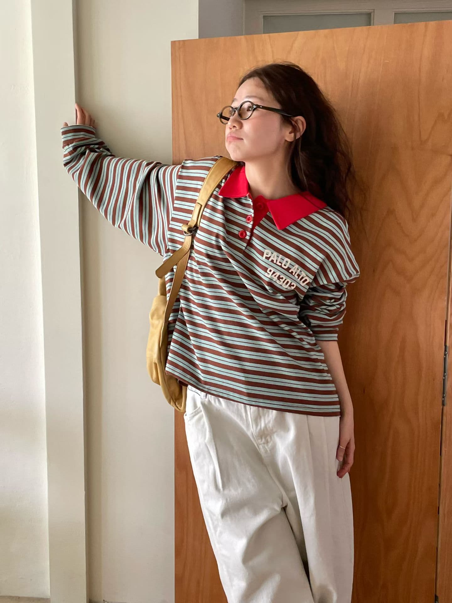[VENTI] Palo Striped Collared T-Shirt 7