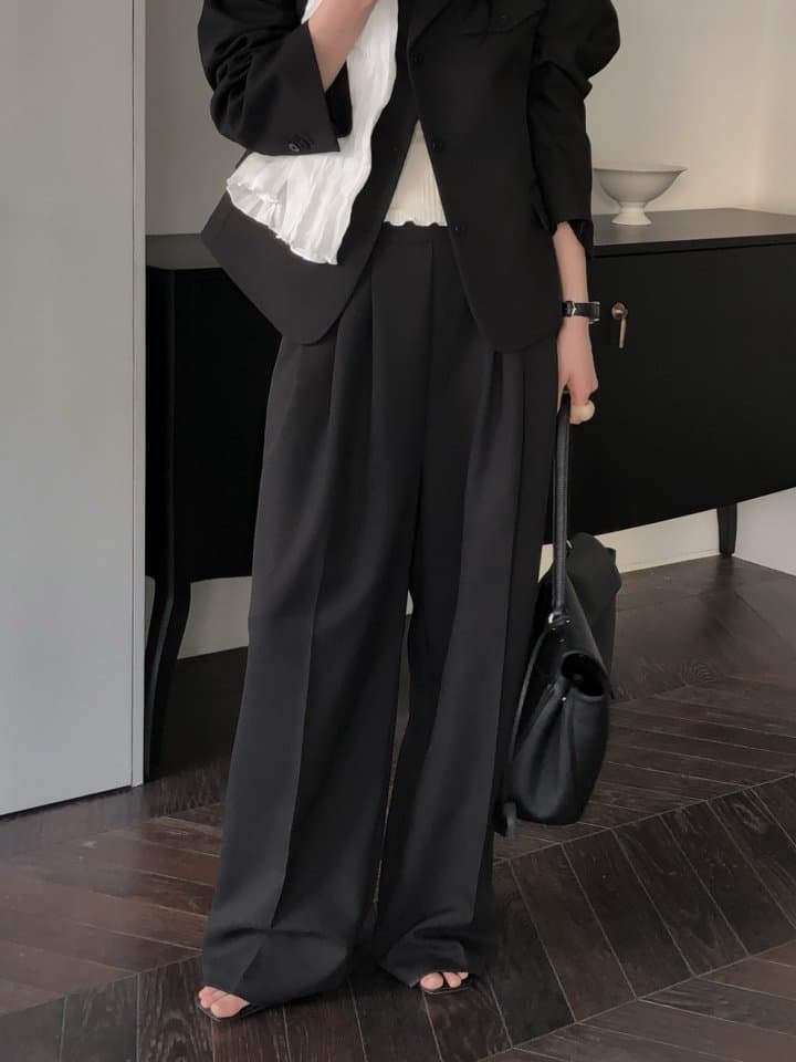 [LE BUTTER] Pebble Wool Slacks 8