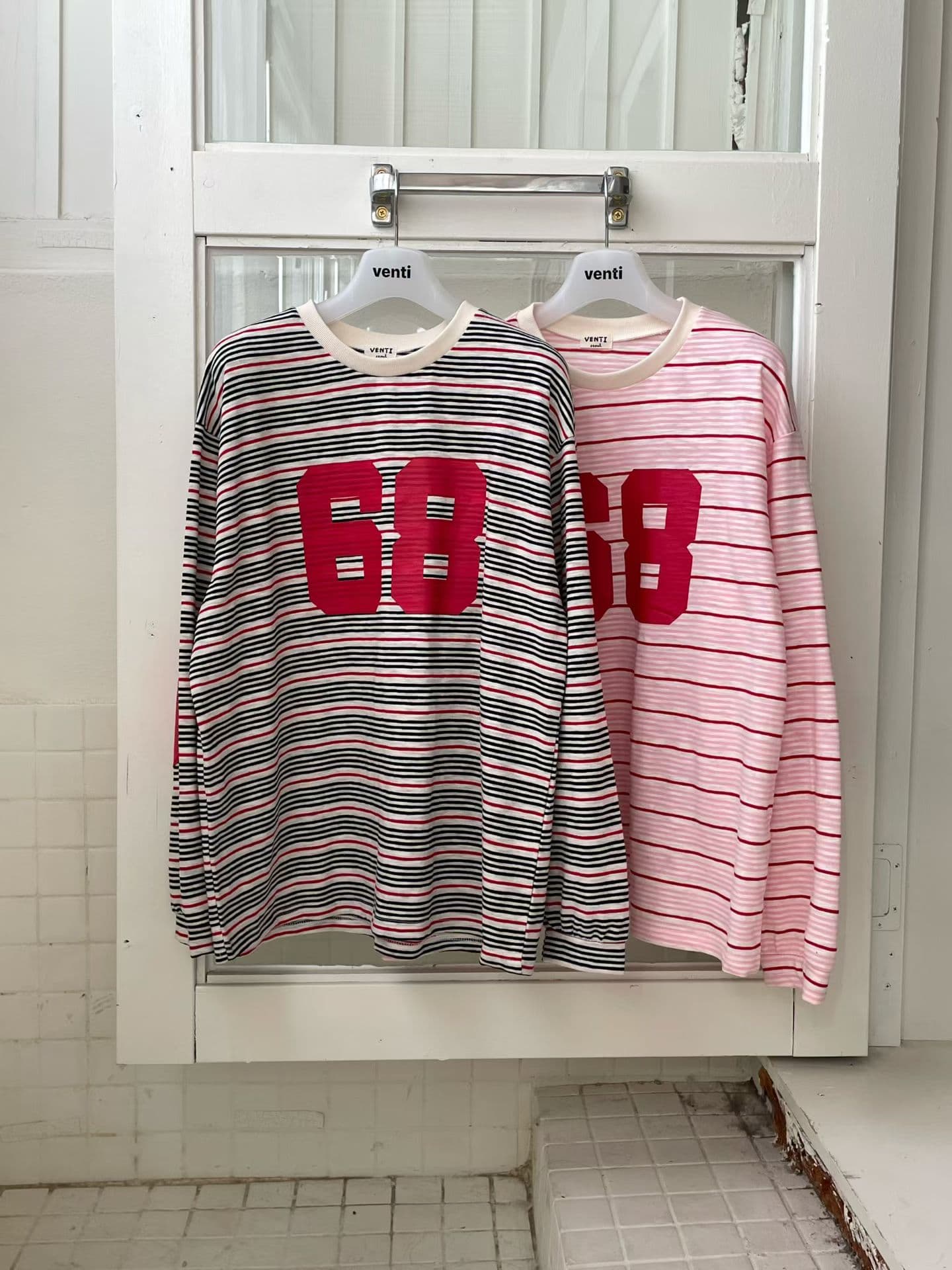 [VENTI] 68 Patch Striped T-Shirt 8