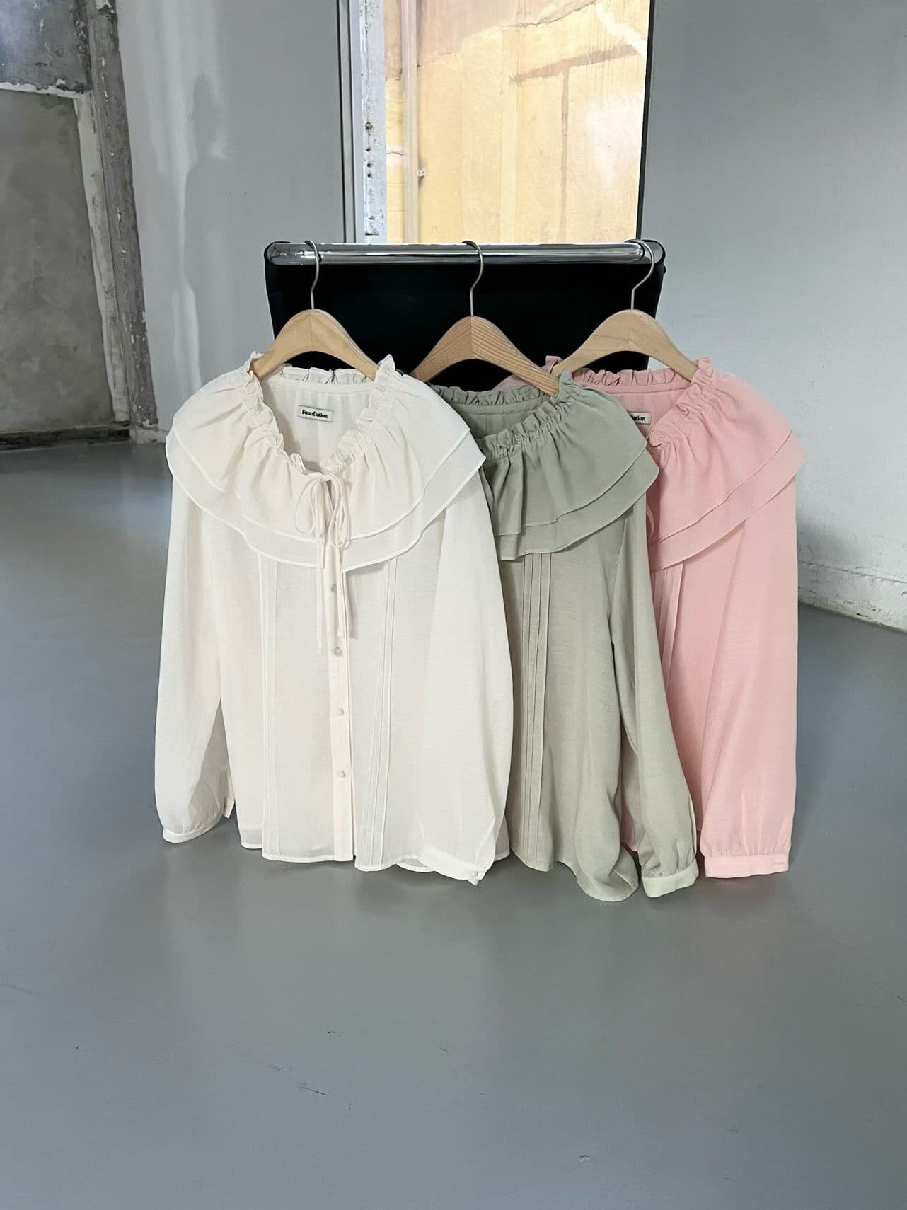[FOUNDATION] From Ruffle Pintuck Blouse 10