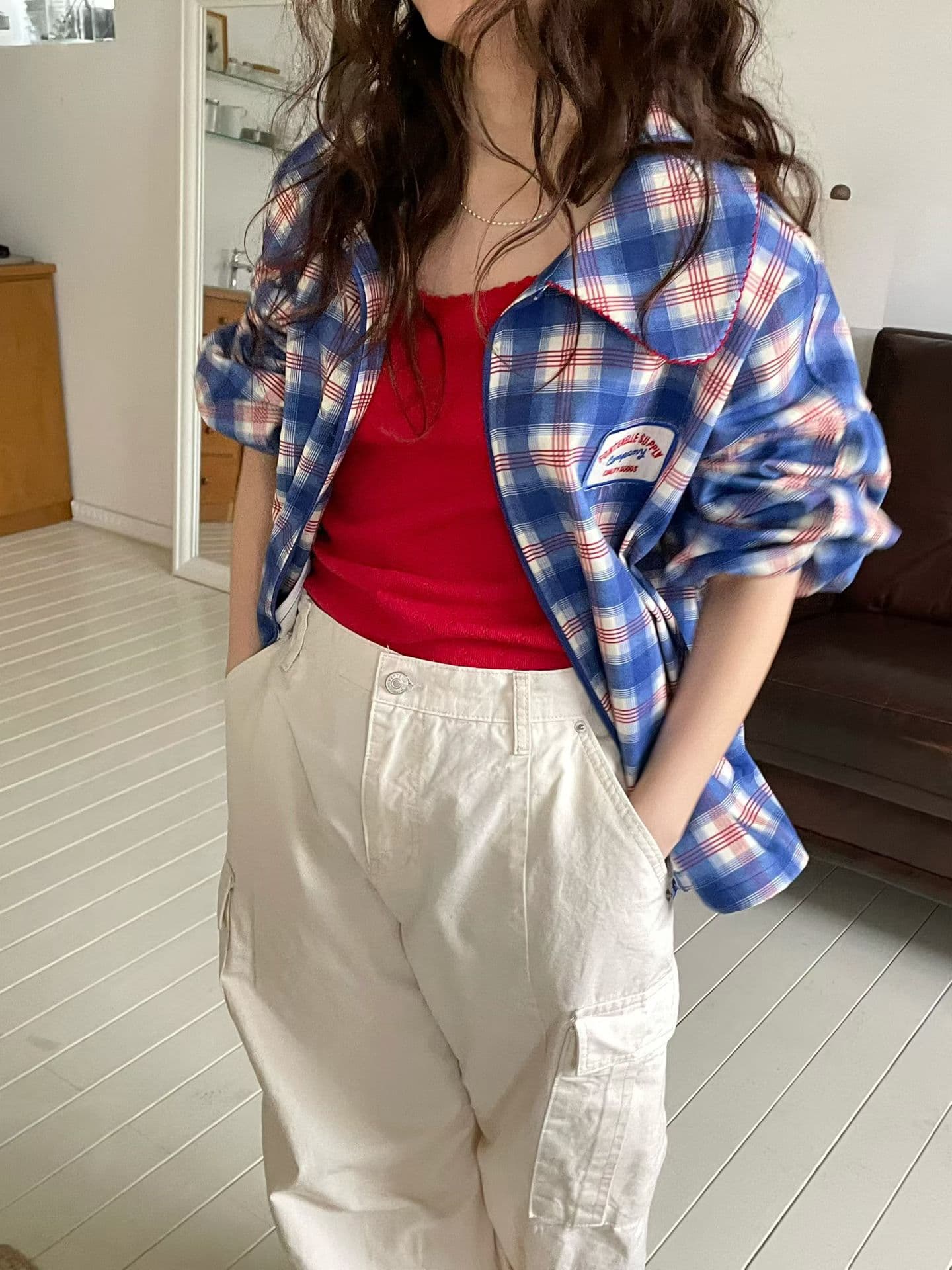 [VENTI] Crew Checked Jacket 2