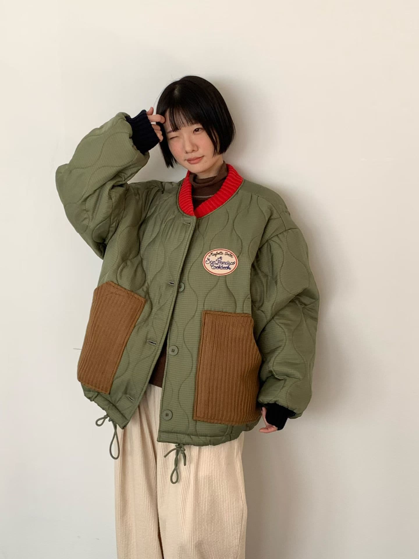 [VENTI] Unique Patch Quilted Jumper 8