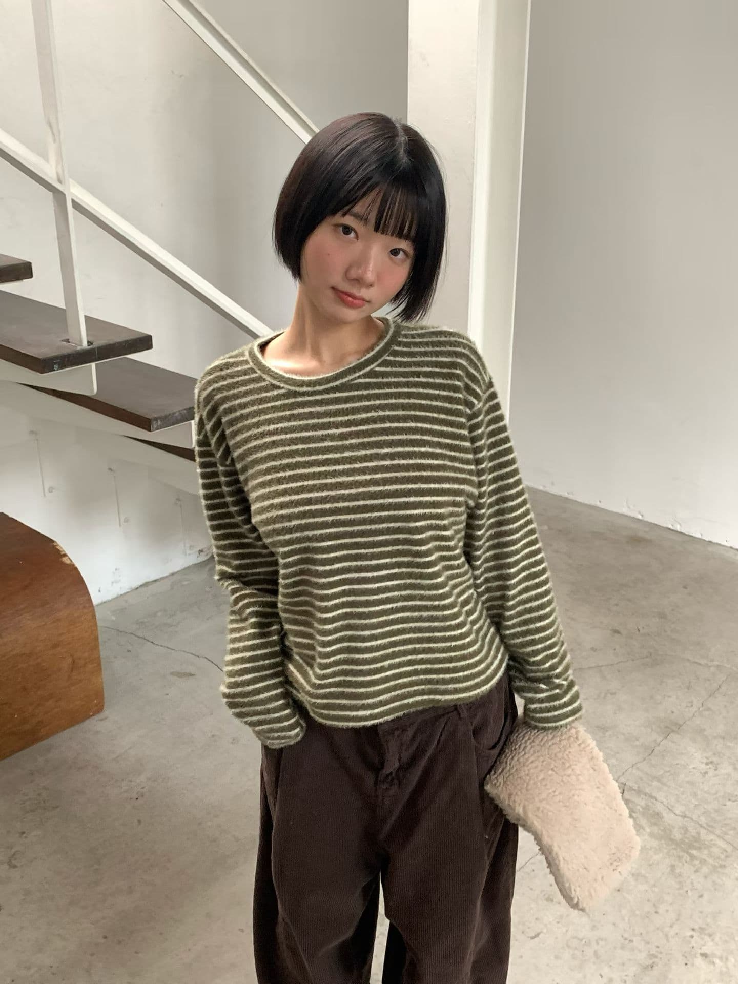 [VENTI] Hairy Striped T-Shirt 10