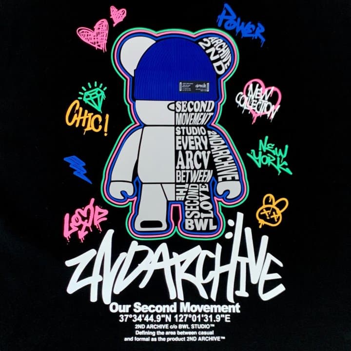 [2ND ARCHIVE] Blue Beanie Bear Short Sleeve T-Shirt 7