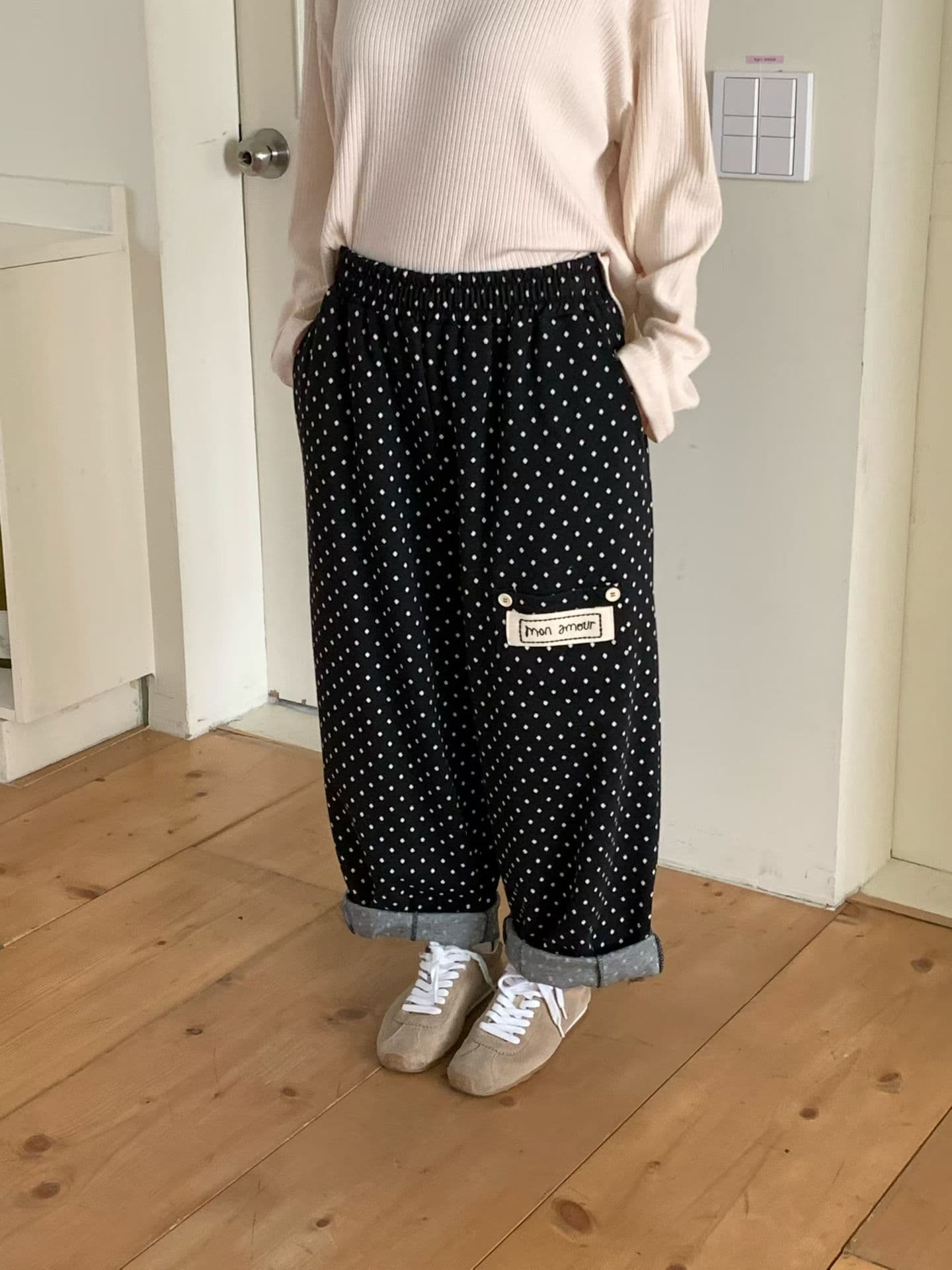 [VENTI] Polka Dot Pocket Pants 2