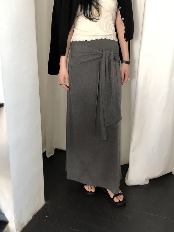 [LE BUTTER] Scarf Skirt 3