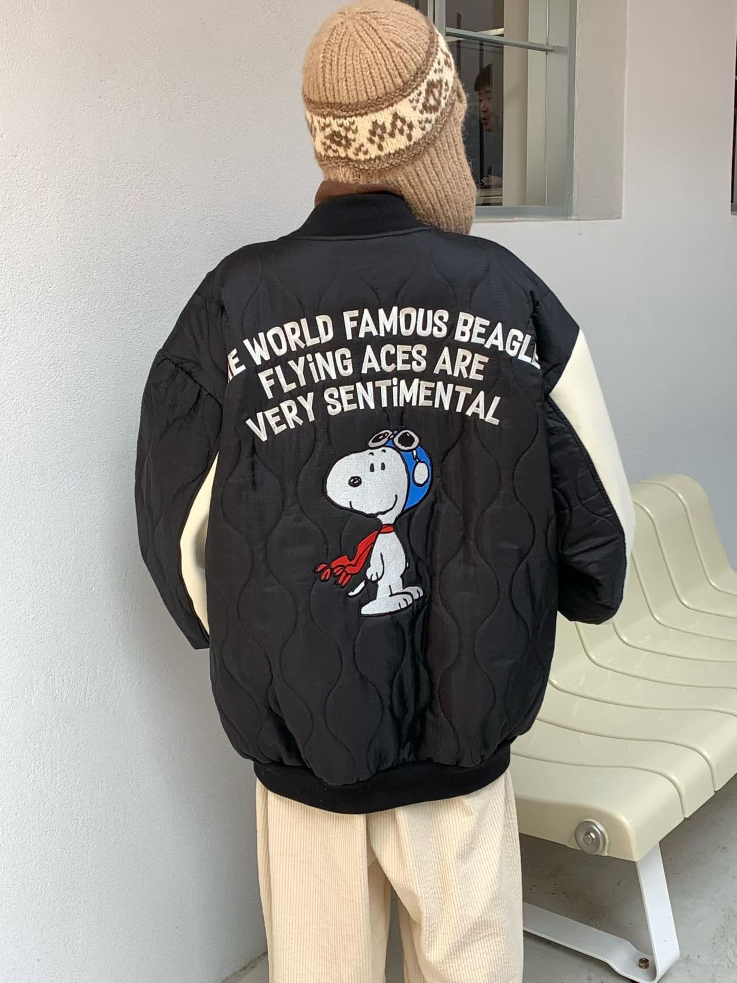 (Official Licensed Peanuts Snoopy) [VENTI] Snoopy Quilted Jumper 3