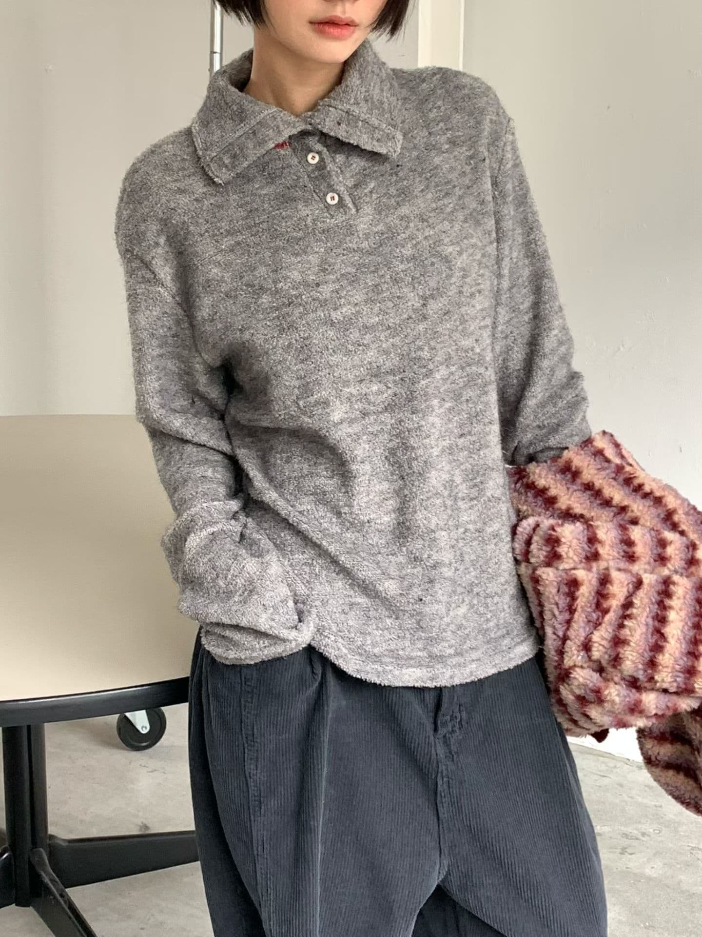 [VENTI] Buttoned Turtleneck T-Shirt 6