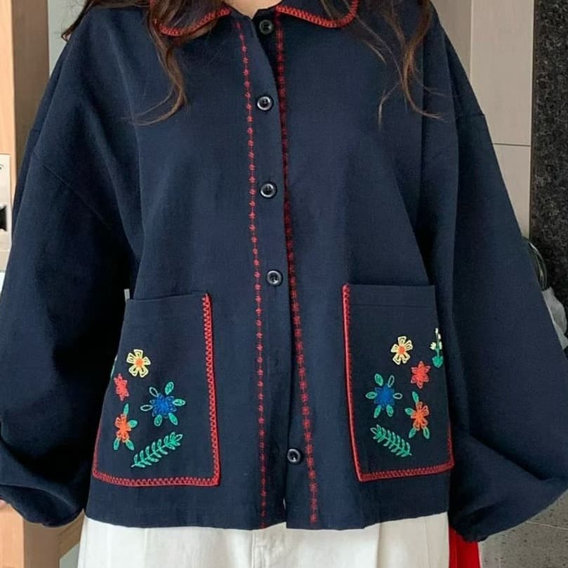 [VENTI] Cookie Smock Floral Jacket 1
