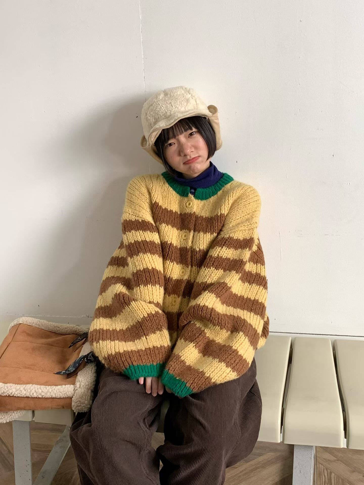 [VENTI] Honey Striped Knit 3