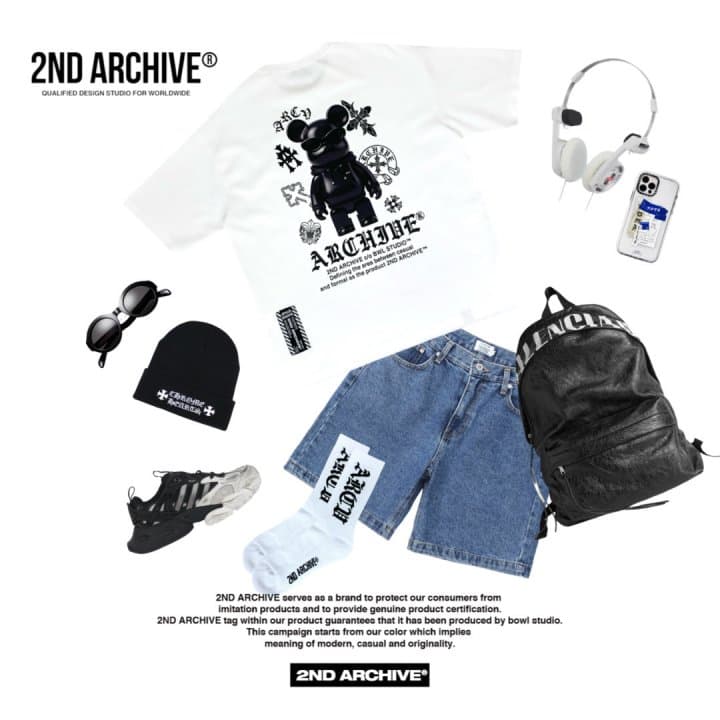[2ND ARCHIVE] Black Cross Bear Short Sleeve T-Shirt 7
