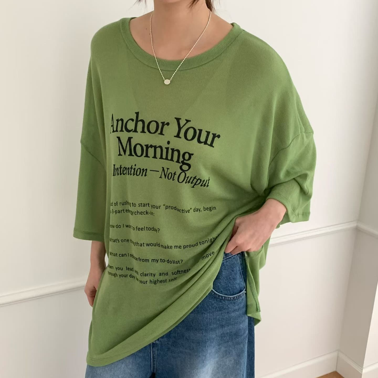 [VENTI] Anchor Knit Printed T-Shirt 1