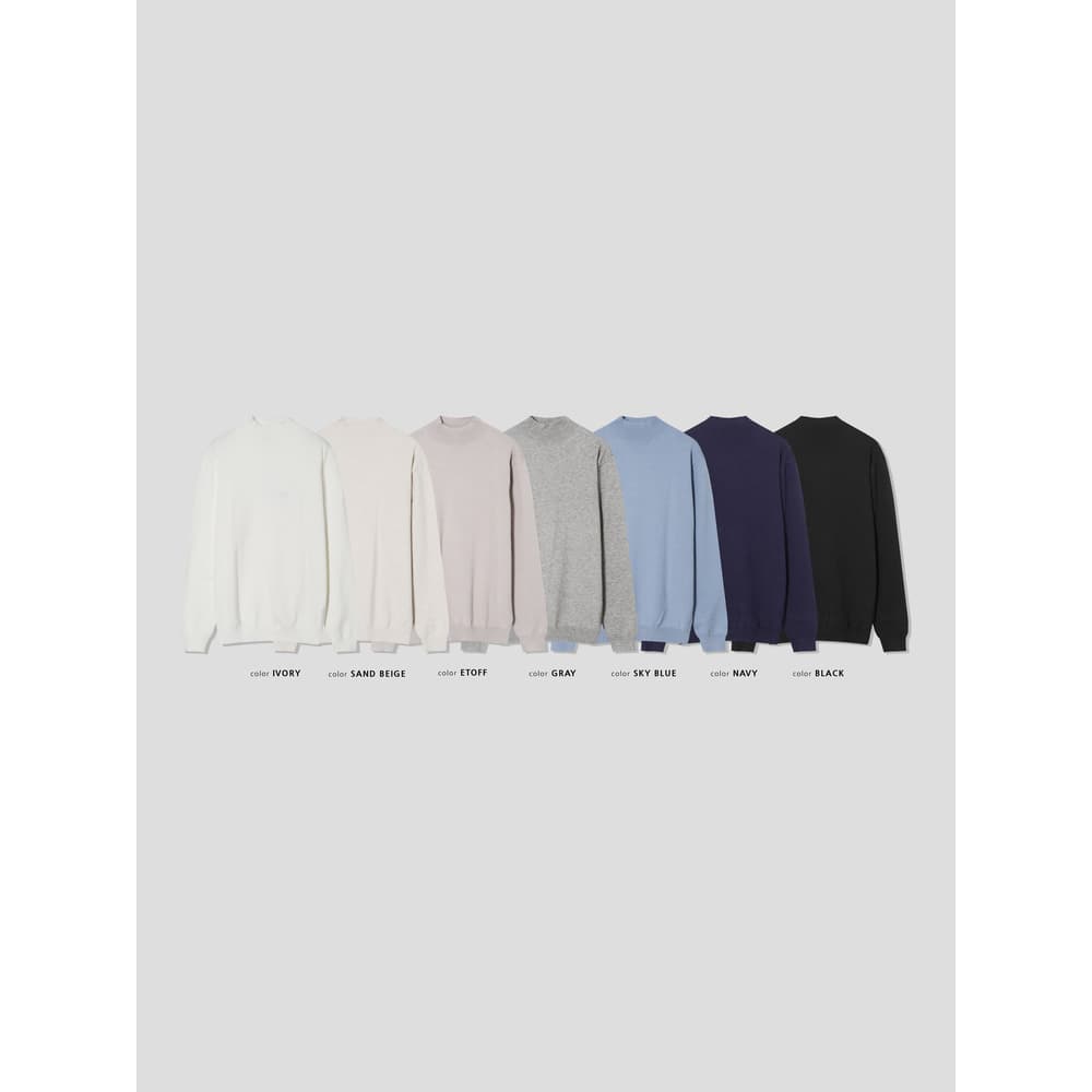 [OCEAN] Shimmer Cashmere-like Mock Neck Knit 8