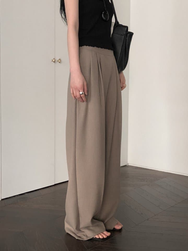 [LE BUTTER] Pebble Wool Slacks 6
