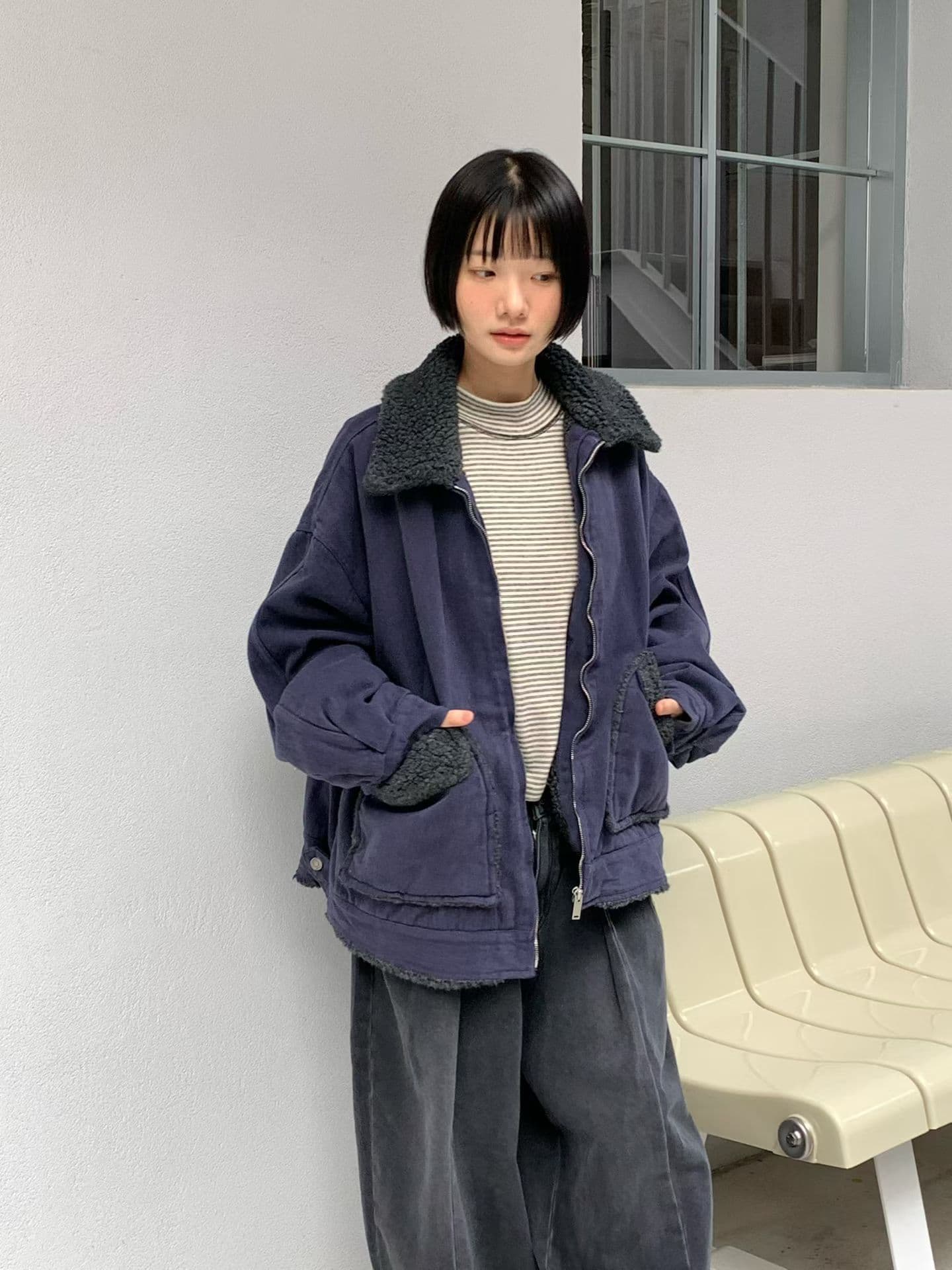 [VENTI] Pigment Fleece Denim Jumper 10