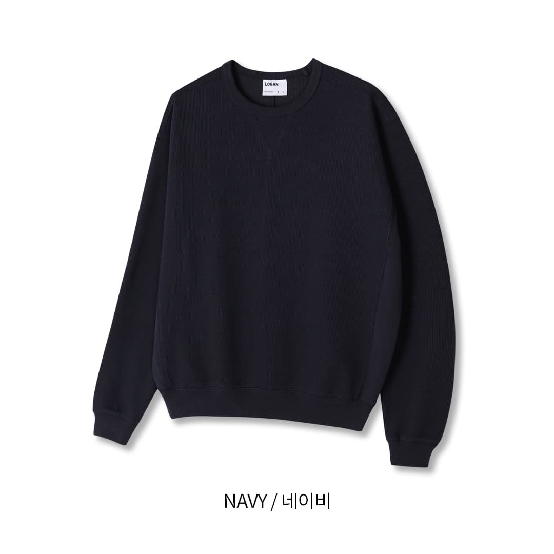 [LOGAN] Labe Waffle Sweatshirt 5