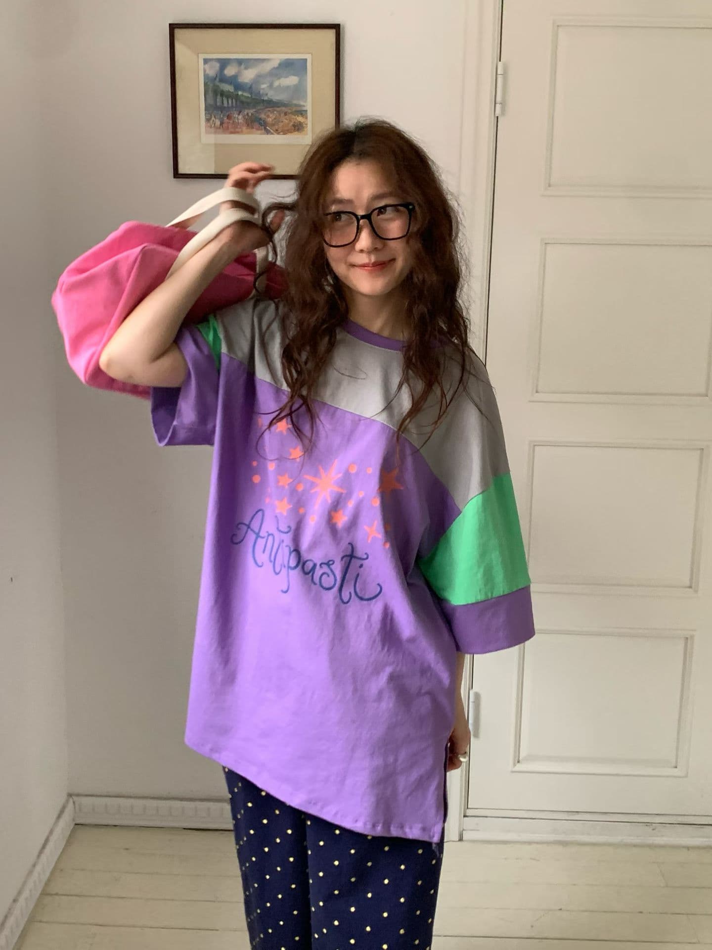 [VENTI] Twinkle Color-Block Short Sleeve T-Shirt 3