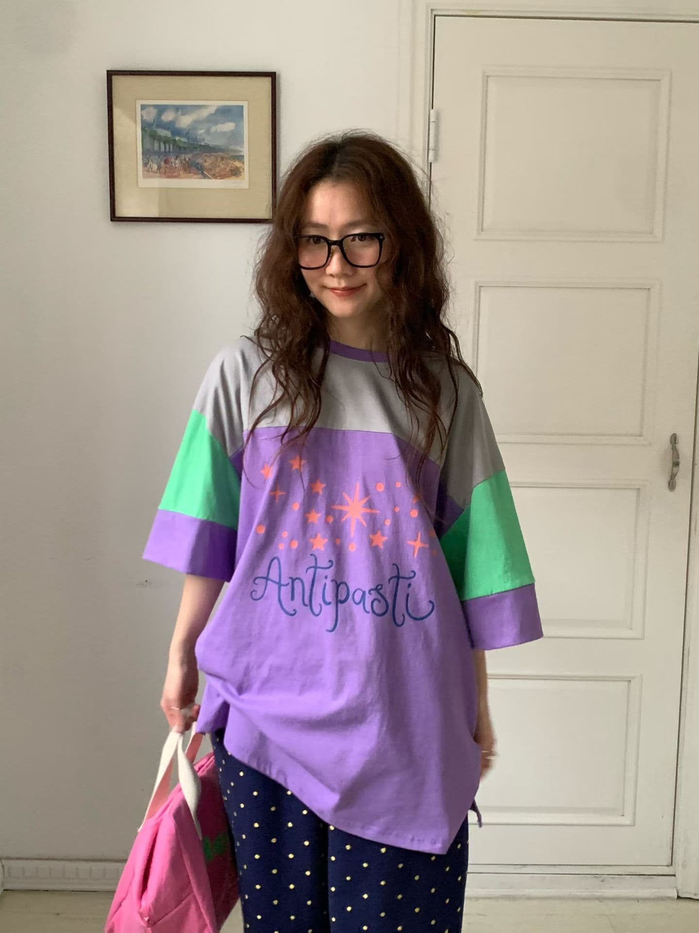 [VENTI] Twinkle Color-Block Short Sleeve T-Shirt 4