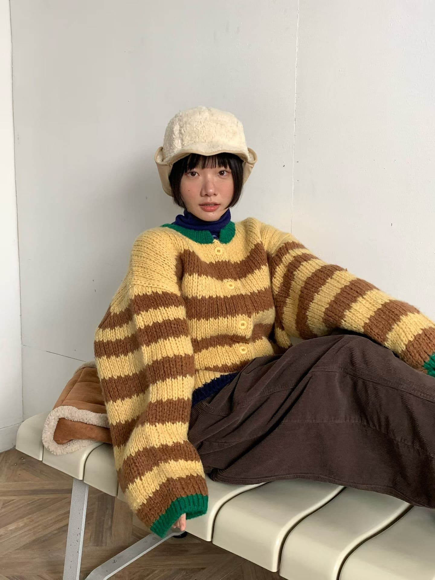 [VENTI] Honey Striped Knit 4