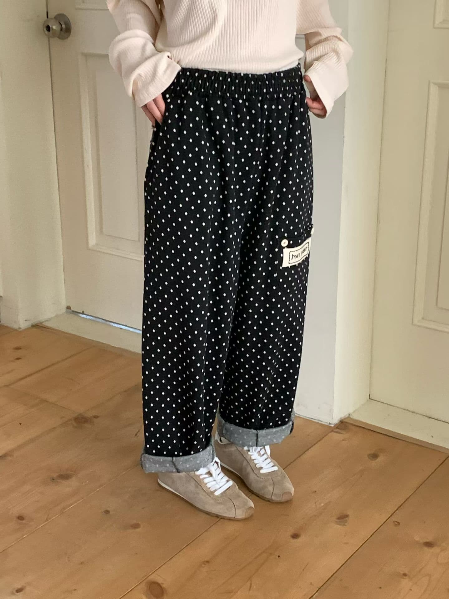 [VENTI] Polka Dot Pocket Pants 7