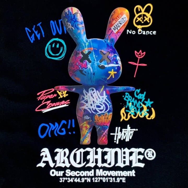 [2ND ARCHIVE] Graffiti Rabbit Short Sleeve T-Shirt 7