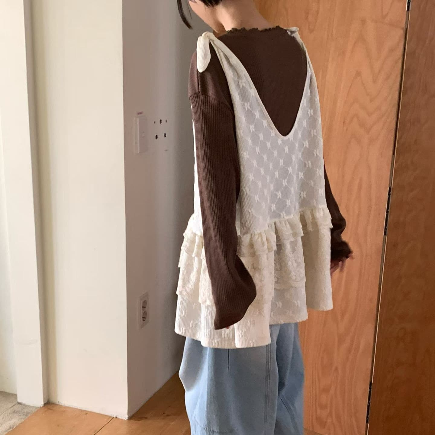 [VENTI] Ribbon Tie Sleeveless Dress 1