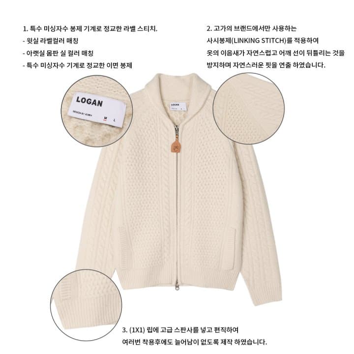 [LOGAN] Kona Fisherman Knit Zip-Up 3