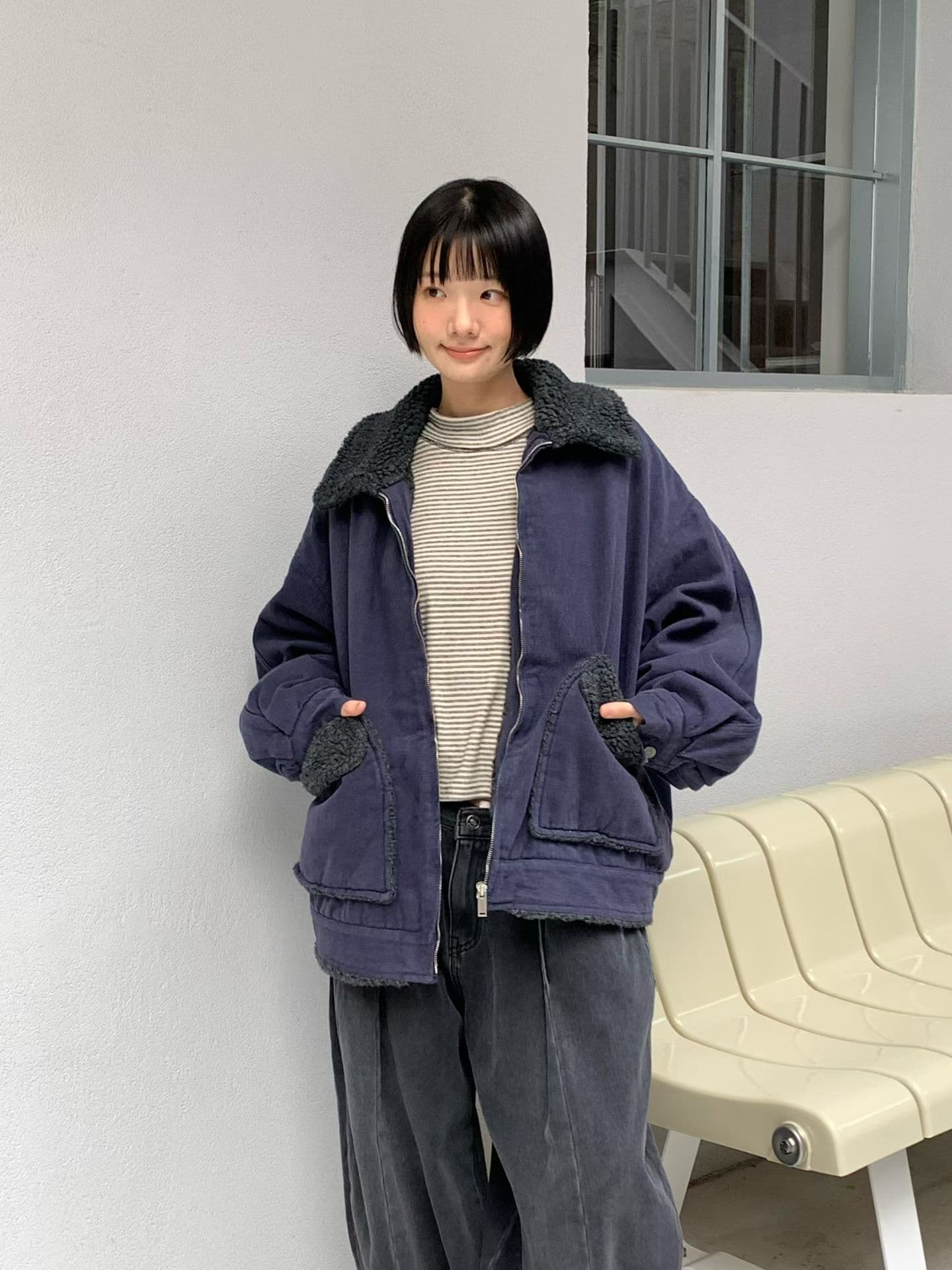 [VENTI] Pigment Fleece Denim Jumper 4
