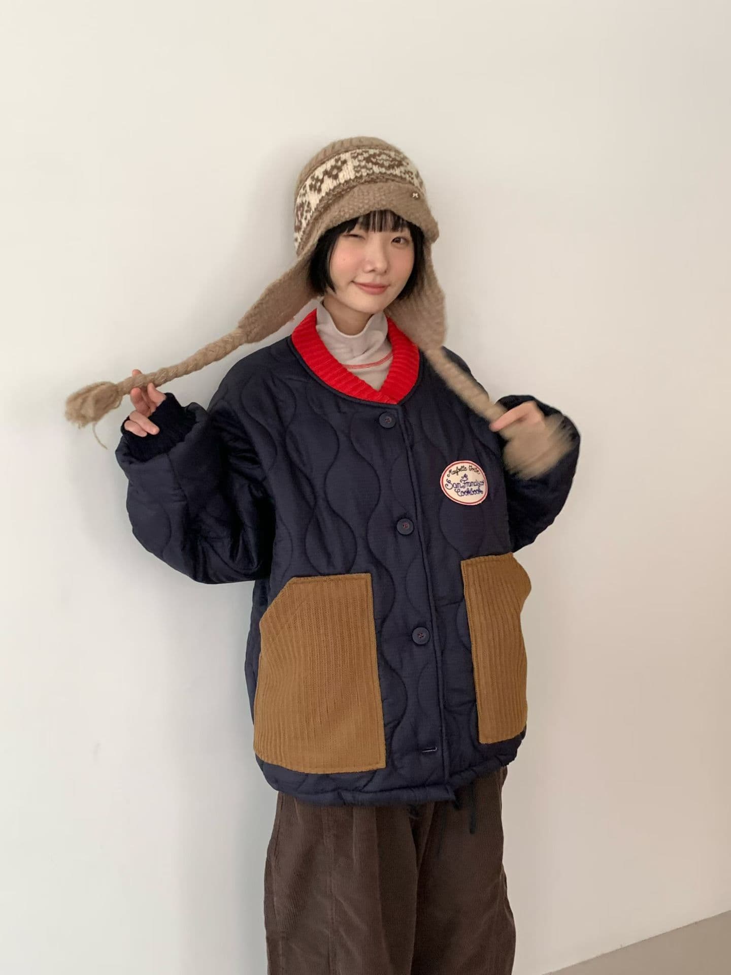 [VENTI] Unique Patch Quilted Jumper 9