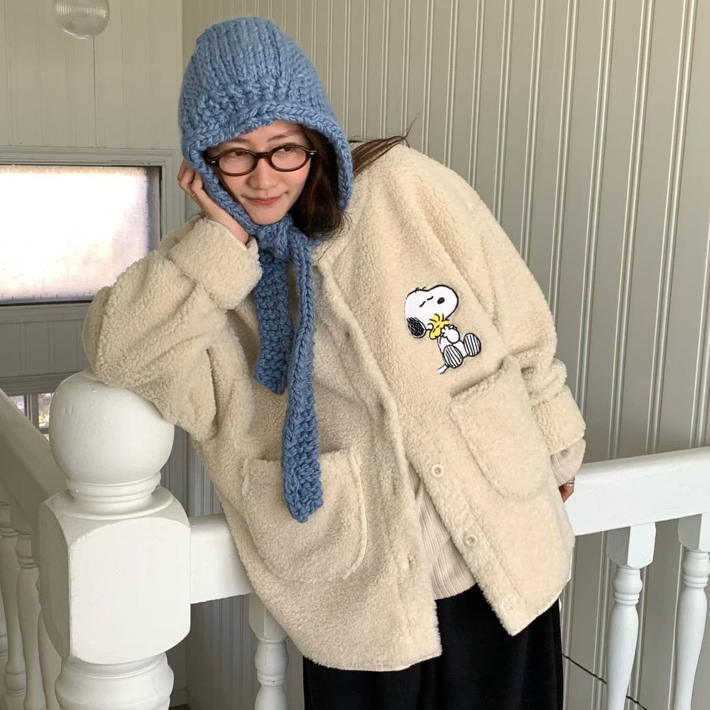 (Official Licensed Peanuts Snoopy) [VENTI] Fleece Snoopy Jacket 1
