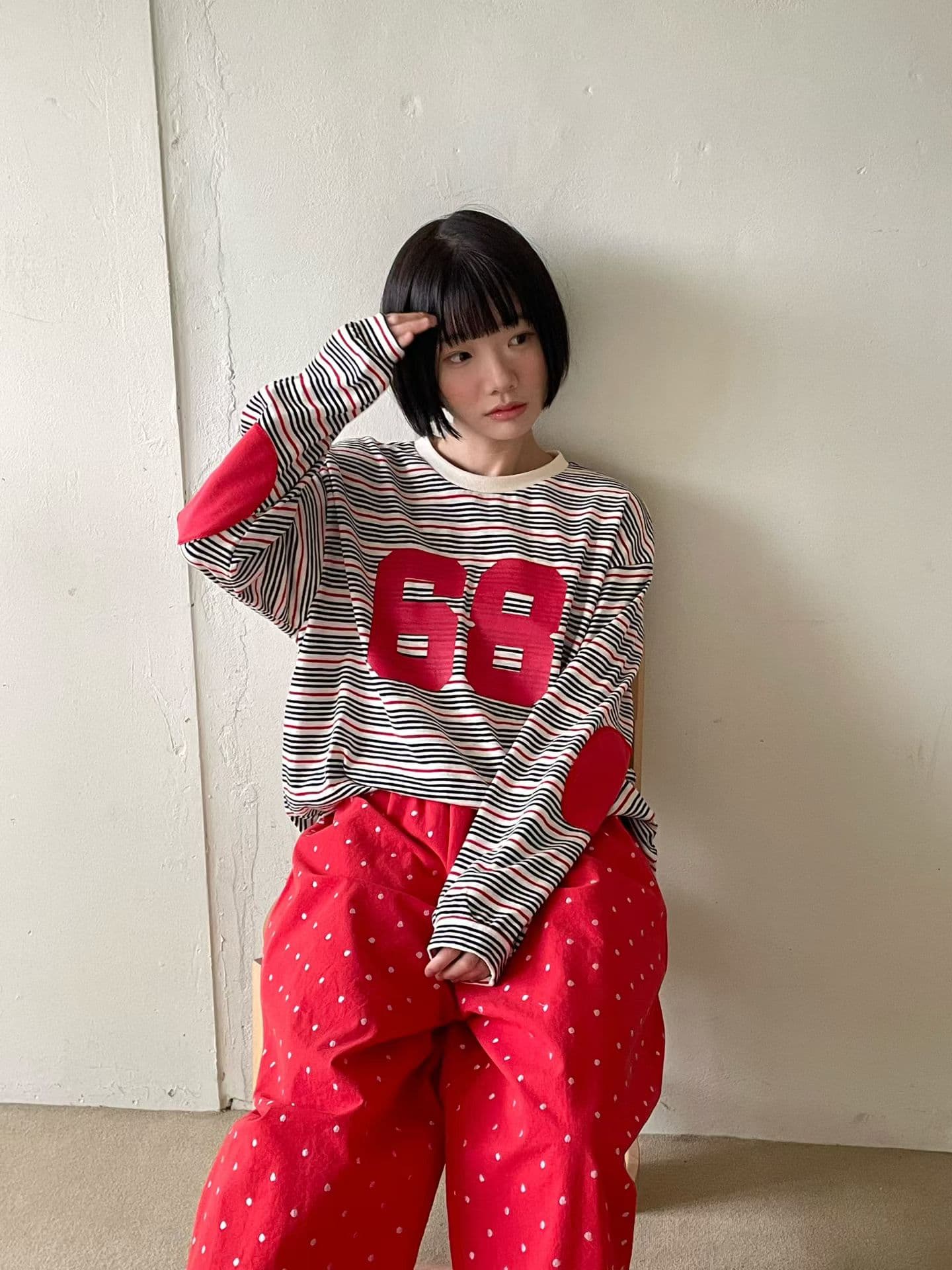 [VENTI] 68 Patch Striped T-Shirt 6