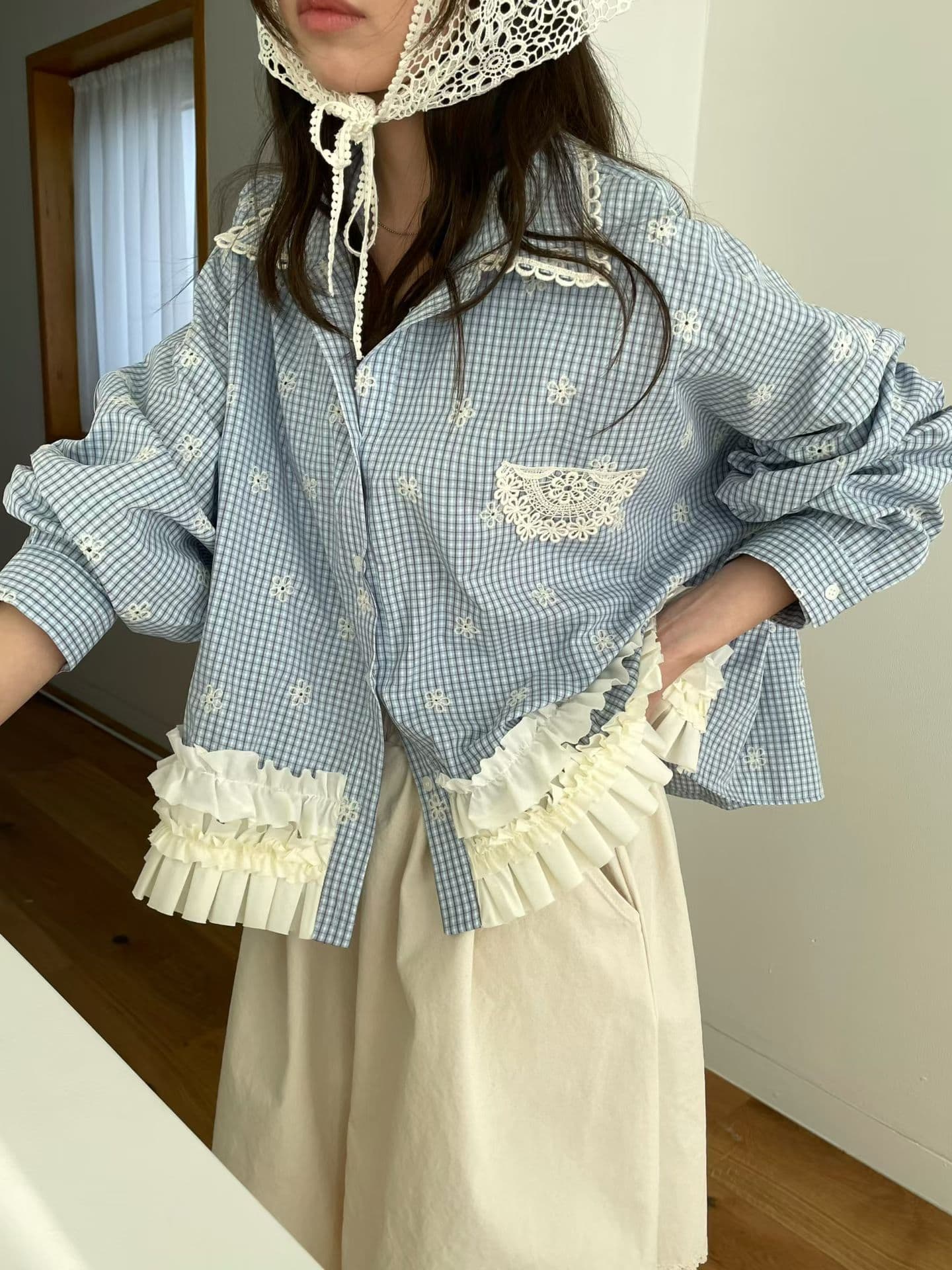 [VENTI] Jeje Frill Lace Jacket 5