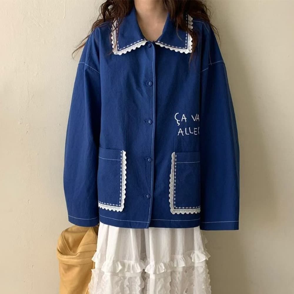 [VENTI] Jenny Lace Embroidered Jacket 1