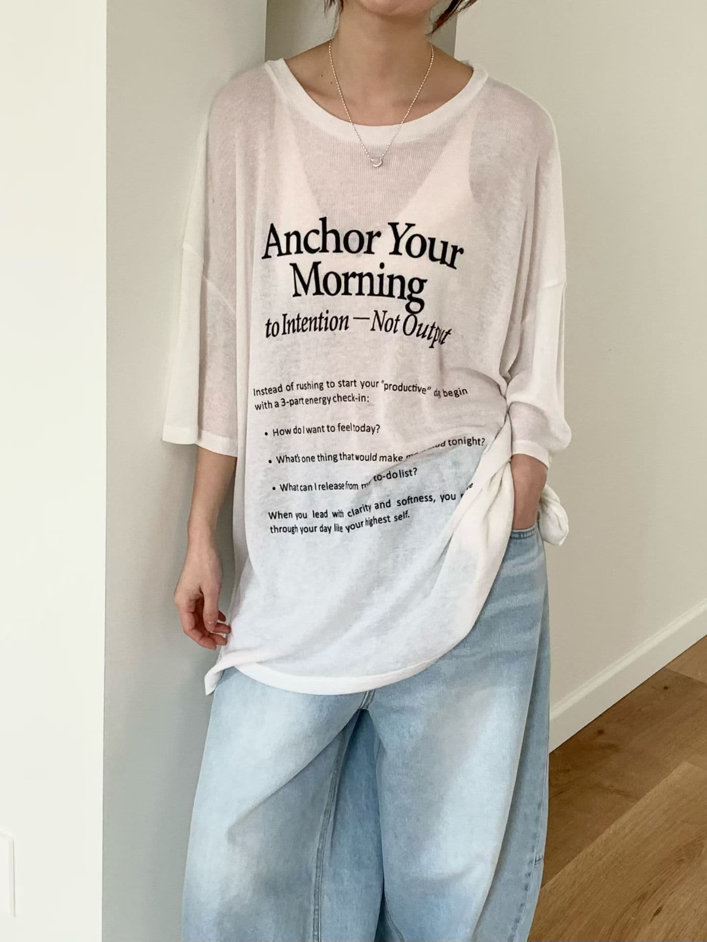 [VENTI] Anchor Knit Printed T-Shirt 7