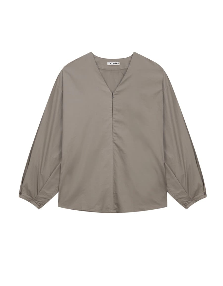 [TEXTURE] Tun V-Neck Balloon Blouse 2