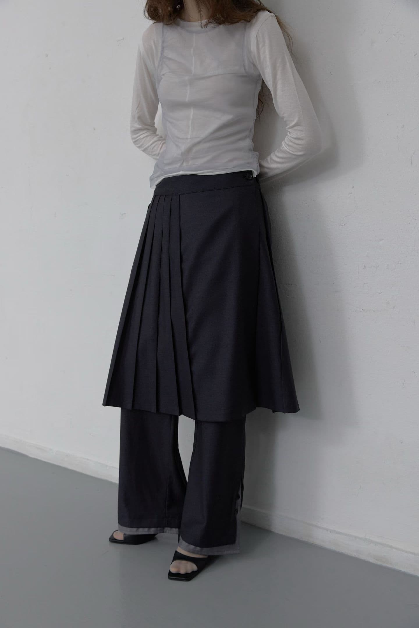 [FOUNDATION] Nine Single Jacket Pleated Skirt Set 6