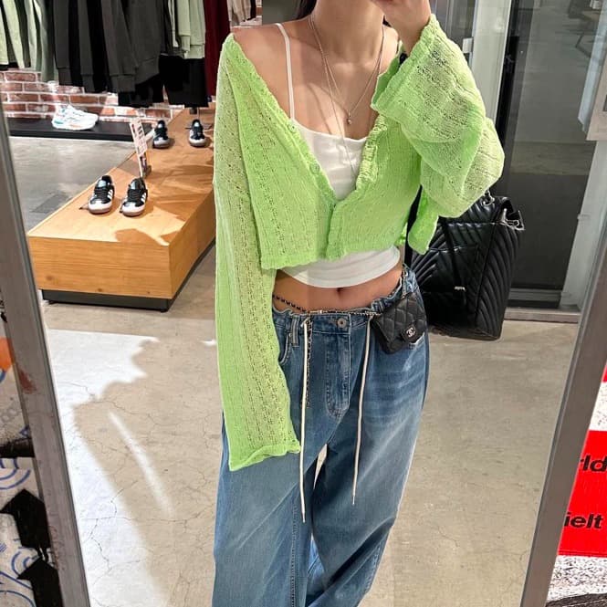 [MAGNOLIA] Cropped Knit Cardigan