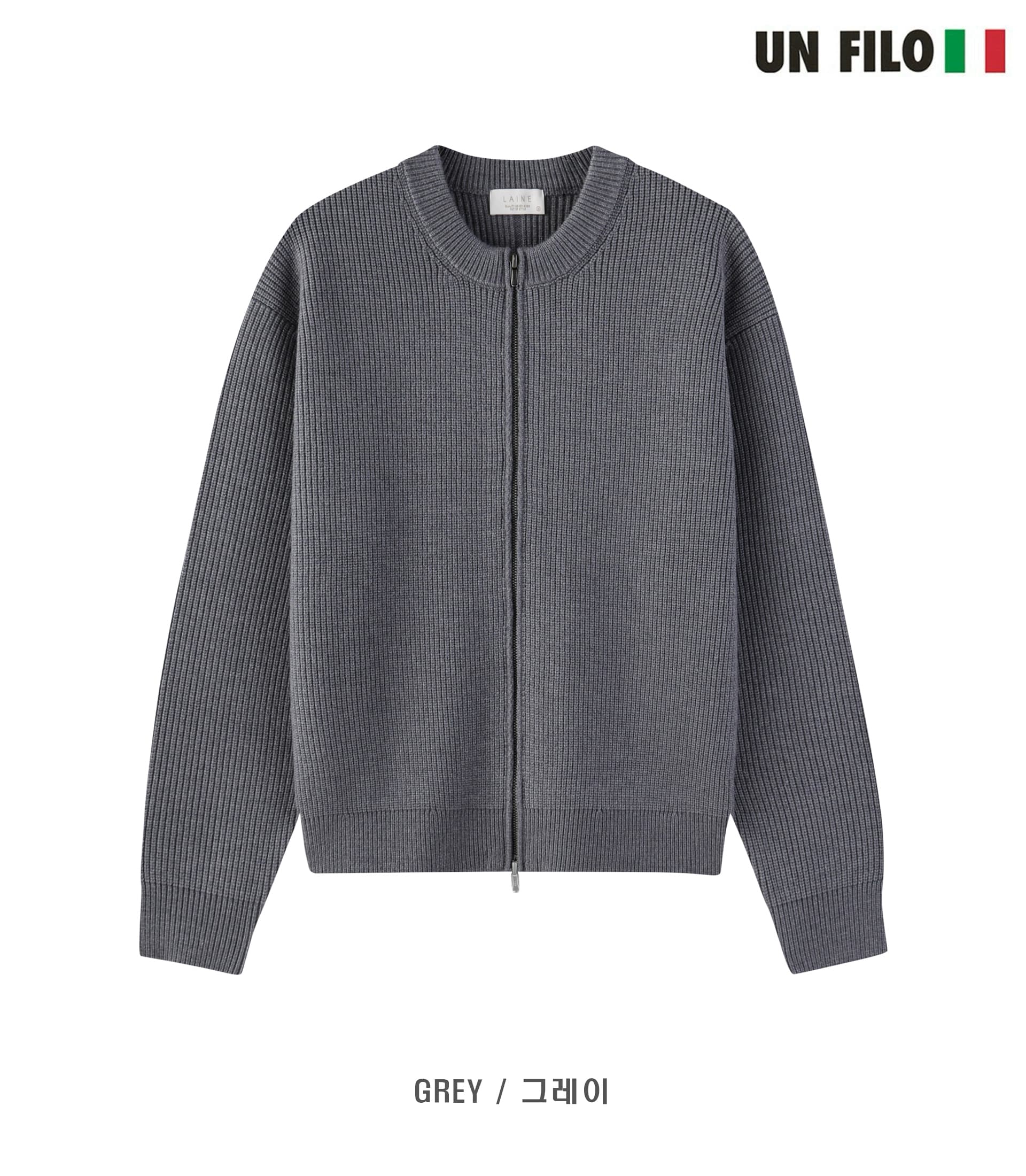 [LAINE] Impressive Round Neck Zip-up Knit 5